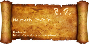 Neurath Irén névjegykártya